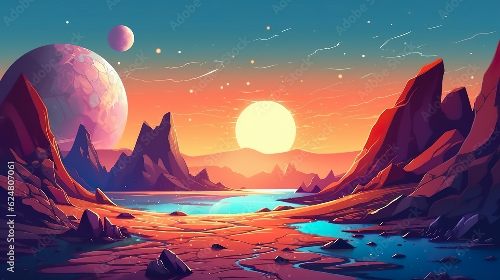 Poster abstract background exoplanets. the enchanting world of cosmic exoplanets through an awe-inspiring i