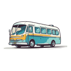 retro bus illustration
