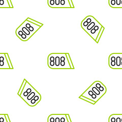 Line Drum machine music producer equipment icon isolated seamless pattern on white background. Vector