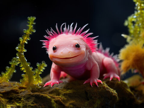 Photo of Axolotl: These aquatic salamanders have unique features, including frilly external gills and a permanent smile