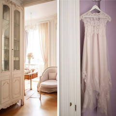 French elegant style Small apartment dressing room 
