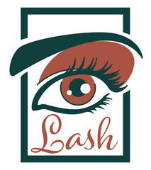 Lash extension and professional care of eyelashes vector