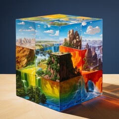 Rubik's Cube with Different Sceneries