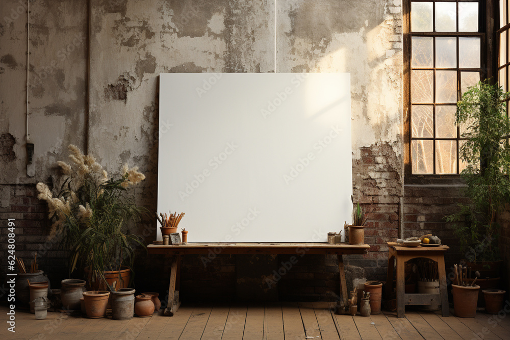 Poster a blank canvas waiting to be painted, signifying the blank slate and endless possibilities of the ye