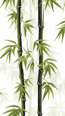 Obraz premium bamboo trees pattern isolated white, create using generative AI tools