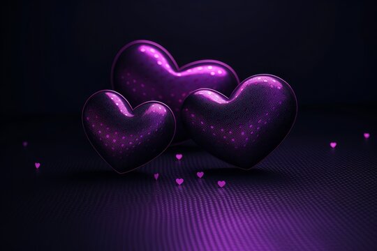 black and purple hearts