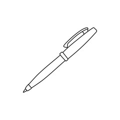 Vector illustration of a ballpoint pen in doodle style.