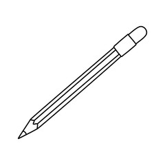 Vector illustration of a pencil in doodle style.