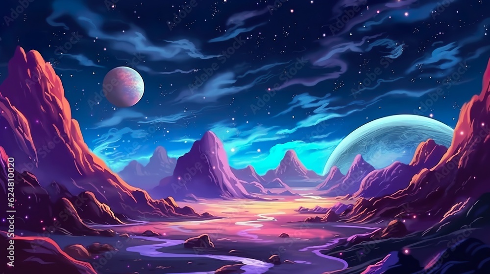 Poster abstract background cosmic nebulae. the depths of space with an illustration of cosmic nebulae showc