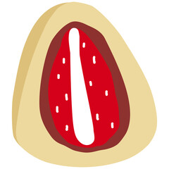 Daifuku strawberry cartoon in icon style