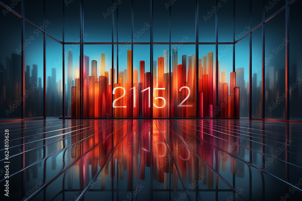 Poster a minimalistic and modern new year background with bold typography and sleek design elements. genera