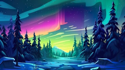 Abstract background north light. A visually striking banner design featuring an abstract background illuminated by the ethereal glow of the Northern Lights. Generative AI.