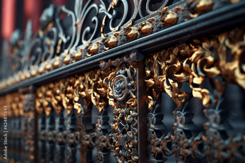 Aufkleber an image of an ornate iron gate or fence, displaying the intricate designs and craftsmanship achieve