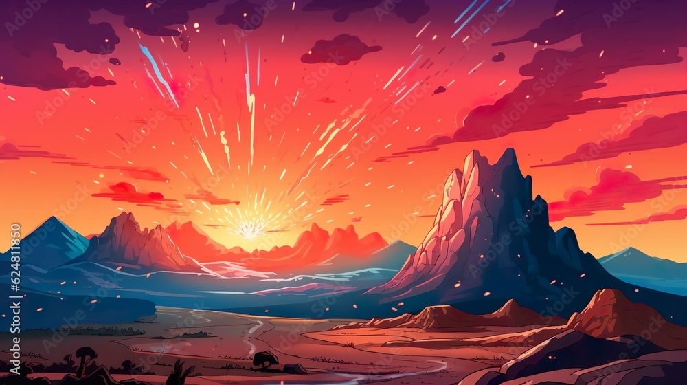 Poster abstract background comets. breathtaking banner design showcasing comets soaring through an abstract