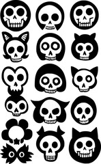set of skull icon