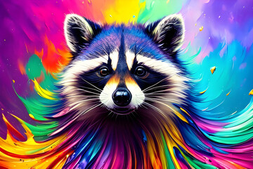 raccoon illustration, Generative AI
