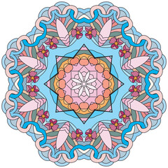 Colorful cute Mandalas. Decorative unusual round ornaments.
