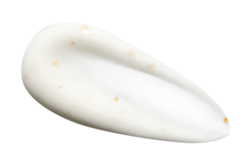 Smear of cream with 24 carat gold on an empty background. isolated