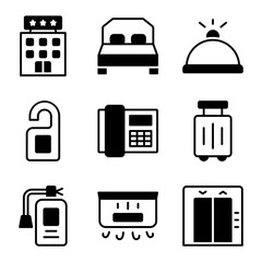 Hotel Icons Line Style for Any Purpose