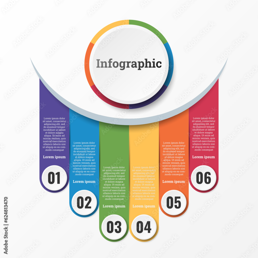 Poster infographic that reports about the workflow in each step with a total of 6 topics.