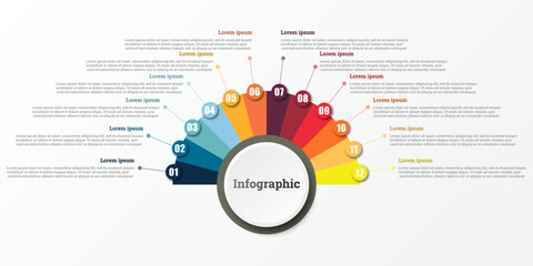 Infographic that reports about the workflow in each step with a total of 12 topics.