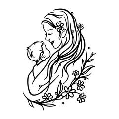 Mom and Baby. Mother's day. Mommy And Me. Vector illustration.