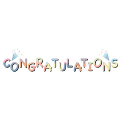 Congratulations Word Vector for Celebrations, Pastel Bliss