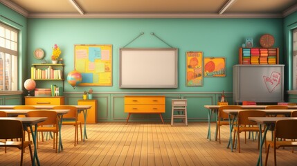 cheerful classroom background to commemorate Back to School