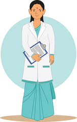 Indian lady doctor vector illustration