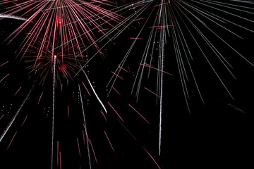 Bright fireworks on night sky