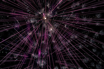 Bright fireworks on night sky