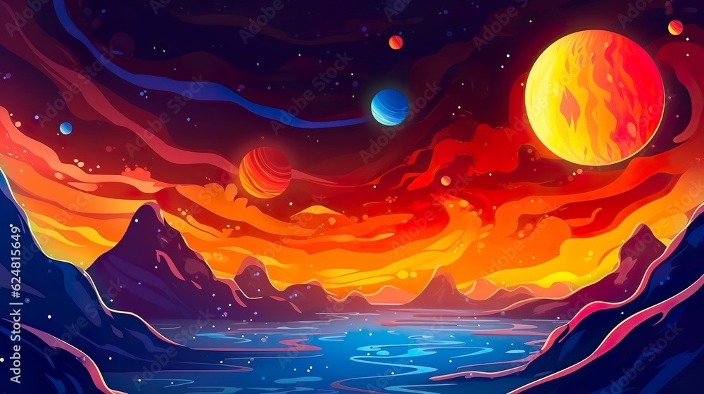 Aufkleber abstract background solar activity. a captivating illustration of solar activity in the cosmos on an