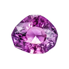 Purple Spinel gem isolated on transparent background. Generative AI