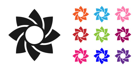 Fototapeta na wymiar Black Flower icon isolated on white background. Sweet natural food. Set icons colorful. Vector
