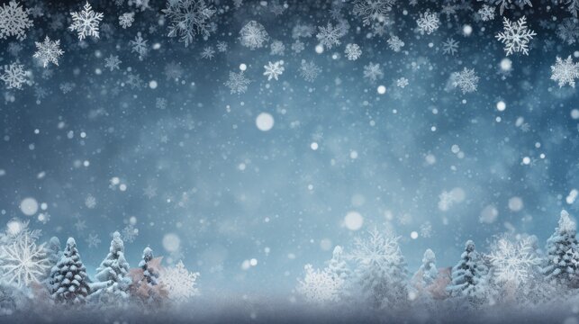 Beautiful background for christmas layout, in blue and cold colour.
