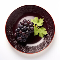 Juicy delicious grape lies on beautiful plate, Ai generated