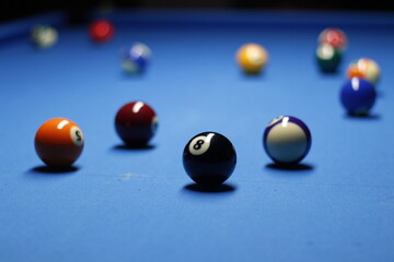 pool balls on a table