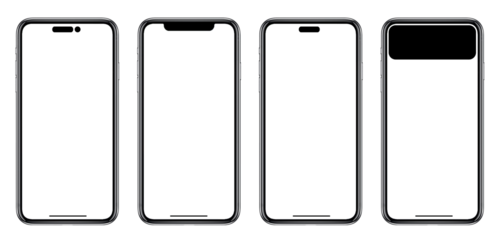 Smartphone similar to iphone 14 with blank white screen for Infographic Global Business Marketing Plan, mockup model similar to iPhone 15 isolated Background of ai digital investment economy. HD