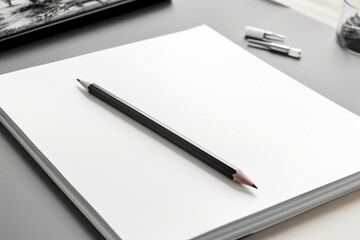 white blank notebook with two-sided pen