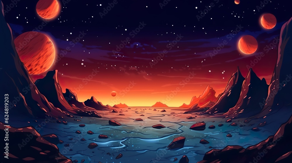 Poster abstract background stellar explosions. the dramatic aftermath of a stellar explosion with an illust