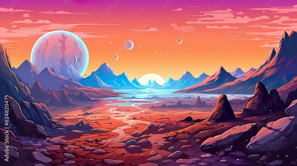 Aufkleber abstract background clash of galaxies. the cosmic spectacle of a clash of galaxies in an illustratio