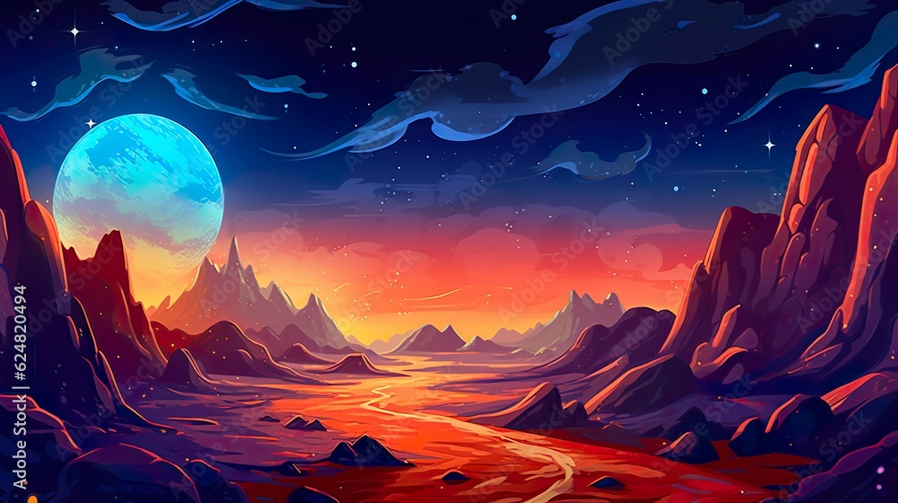 Aufkleber abstract background clash of galaxies. the mesmerizing clash of galaxies in an illustration with abs
