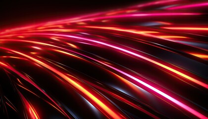Fototapeta na wymiar Red neon speed light lines background. Fiber optic Technology. Abstract futuristic wallpaper. banner. Illustration. Generative AI