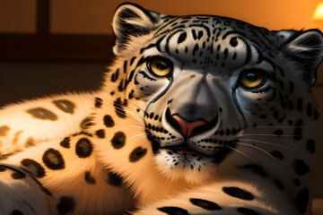 portrait of a leopard, generative ai