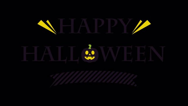 ハッピーハロウィン タイトルイメージイラストのアニメーション動画　ループ可能/アルファチャンネル付き