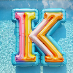 Colorful Air Mattress in the Shape of the Letter K