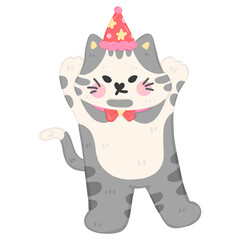 Cat cartoon  dance on the party 