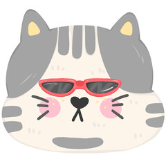 cat with red sunglasses