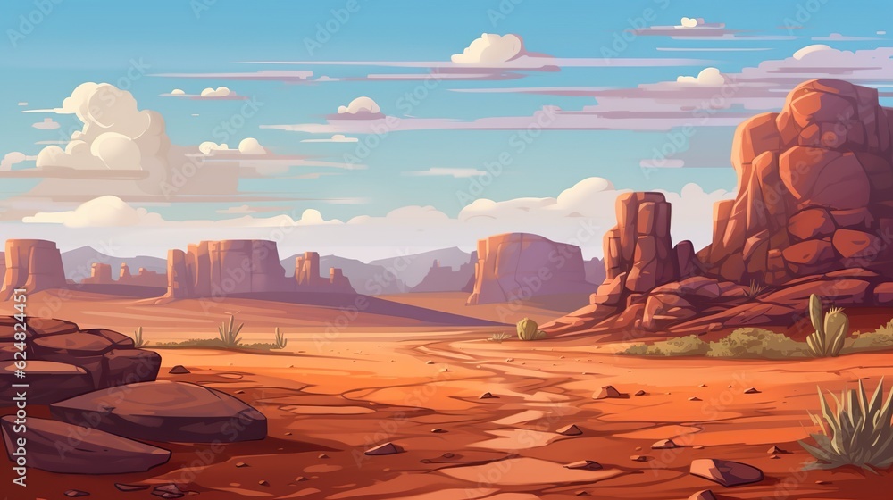 Poster abstract background desert. creating of a captivating banner design with an illustrated desert backd