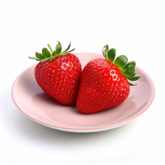Juicy delicious strawberry lies on beautiful plate, Ai generated